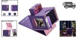 MTG Deck Box for Commander Cards Storage Organizer Dice Tray Purples pinks - Image 2