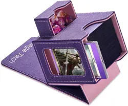 MTG Deck Box for Commander Cards Storage Organizer Dice Tray Purples pinks - Image 3