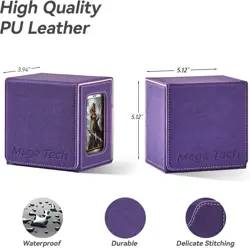 MTG Deck Box for Commander Cards Storage Organizer Dice Tray Purples pinks - Image 5