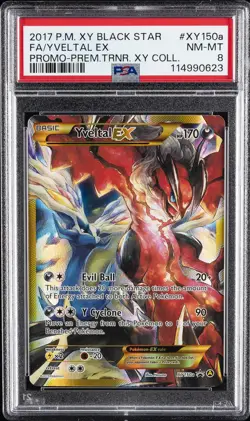 2017 POKEMON XY BLACK STAR PROMO PREM TRAINER XY COLL FULL ART/YVELTAL EX PSA 8 - Image 1