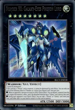 Number 90: Galaxy-Eyes Photon Lord Silver Ultra Rare 1st Ed BLC1-EN018 NM YuGiOh - Image 1