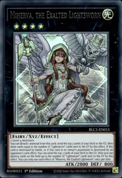 Minerva, The Exalted Lightsworn - Silver Ultra Rare 1st Ed BLC1-EN013 NM YuGiOh - Image 1
