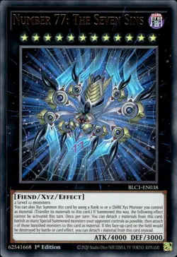 Number 77: The Seven Sins - Ultra Rare 1st Edition BLC1-EN038 - NM - YuGiOh - Image 1