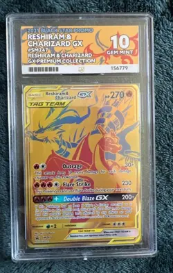 Pokemon Reshiram & Charizard GX SM247 Promo ACE 10 GEM MINT (LOW POP) - Image 1