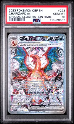 2023 POKEMON OBF EN-OBSIDIAN FLAMES #223 CHARIZARD EX PSA 10 - Image 1