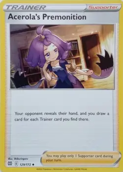 ACEROLA'S PREMONITION - RARE - BRILLIANT STARS - POKEMON CARD TCG - 129/172 - Image 1