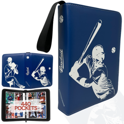 Baseball Card Binder, Trading Card Album with 50 Removable Sleeves Fit 440 Cards - Image 1