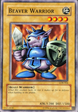 Beaver Warrior - Common Yugioh TCG Card LOB-064 - Image 1
