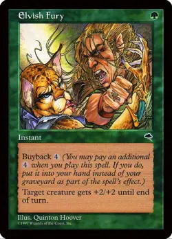 X 1 Elvish Fury NM 226 Tempest MTG Magic The Gathering - Image 1