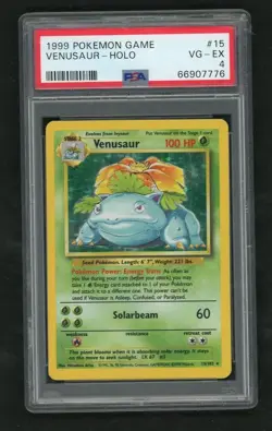 1999 Wizards of the Coast Pokemon #15 Venusaur Holo PSA 4 VG-EX - Image 1