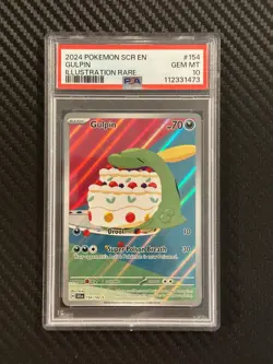 2024 POKEMON SCR EN-STELLAR CROWN ILLUSTRATION RARE #154 GULPIN PSA 10 - Image 1