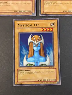 Yugioh TCG - 3x Mystical Elf - SDY-001 - LP/MP - Vintage Unlimited Common 2002 - Image 4