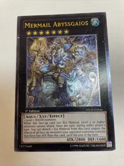 NM 1st Edition Yugioh Mermail Abyssgaios (UTR) ABYR-EN046 Ultimate Rare - Euro - Image 1