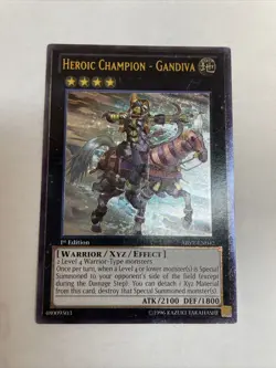 Yugioh! Heroic Champion - Gandiva ABYR-EN042 Ultimate Rare 1st Edition NM Euro - Image 1