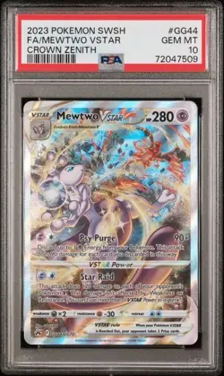Mewtwo VSTAR Crown Zenith: Galarian Gallery Holo Card GG44/GG70 PSA 10 - Image 1
