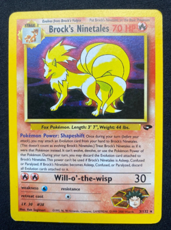 Brock’s Ninetales Holo Rare Gym Challenge 3/132 Pokemon Card (MP) - Image 1