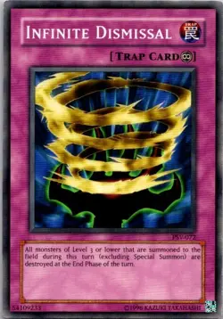 Infinite Dismissal PSV-072 Yu-Gi-Oh! Card Heavy Play Unlimited - Image 1