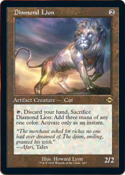 Diamond Lion (Retro Frame) Modern Horizons 2 PLD Artifact Rare MTG CARD ABUGames - Image 1