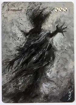 Hand-painted MTG alter: Unmake (textless) NOX altered art - Image 1