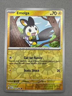 Pokemon TCG * SV Black Bolt 029/086 Emolga Common * REVERSE HOLO FRESH PK - Image 1