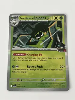 Team Rocket’s Spidops 020/182 Holo Rare Destined Rivals Pokemon TCG Near Mint NM - Image 1