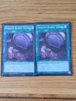 MP17-EN218 Foolish Burial Goods X2 Secret Rare Yugioh Card Great Condition - Image 1