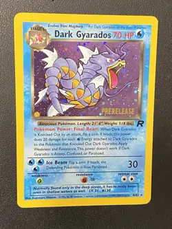 Dark Gyarados PreRelease 8/82 Promo Holo Team Rocket Pokemon Card Near Mint NM - Image 5
