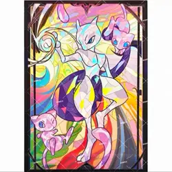 Trading Card Pokemon Mewtwo CCG Card Sleeves 66X91mm Iridescent Standard Size - Image 1