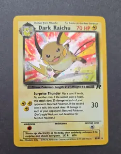 Pokemon Card Dark Raichu Holo Secret MN/Excellent Condition 83/82 1999-2000 - Image 1