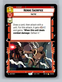 Star Wars Unlimited Spark of Rebellion Heroic Sacrifice Rare Card - Image 1