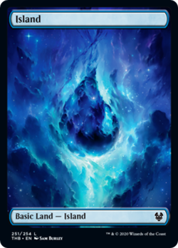 Island (251) Theros Beyond Death HEAVILY PLD Extended / Full Art CARD ABUGames - Image 1