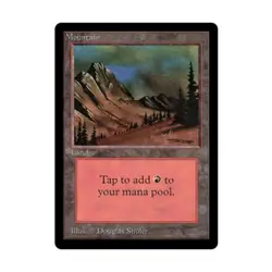 WOTC MtG Beta Mountain - Version C (L) NM - Image 1