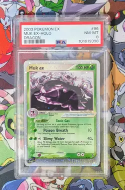 2003 Pokemon Muk Ex Holo 96/97 EX Dragon PSA 8 NM-MT - Image 1