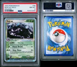 2003 Pokemon Muk Ex Holo 96/97 EX Dragon PSA 8 NM-MT - Image 3