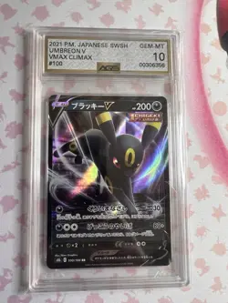 Pokemon Slab 2021 P.M. Japanese SWSH. Umbreon V. V Max Climax #100 AGS GEM-MT 10 - Image 1