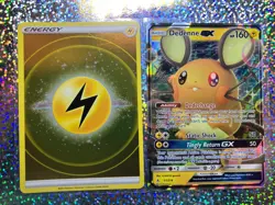 2019 Pokemon TCG Sun & Moon Unbroken Bonds Ultra Rare 57/214 Dedenne GX - Image 1