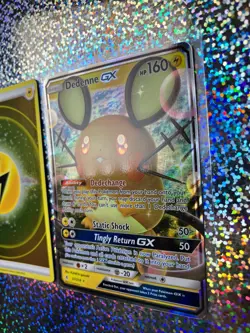 2019 Pokemon TCG Sun & Moon Unbroken Bonds Ultra Rare 57/214 Dedenne GX - Image 3