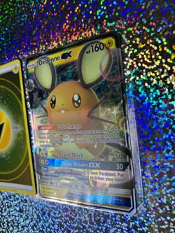 2019 Pokemon TCG Sun & Moon Unbroken Bonds Ultra Rare 57/214 Dedenne GX - Image 4