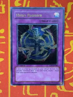 YUGIOH HERO BARRIER ULTIMATE RARE 1ST EDITION LIGHT PLAY EEN-EN049 - Image 1