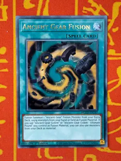 YUGIOH ANCIENT GEAR FUSION GOLD RARE 1ST NM MGED-EN147 - Image 1