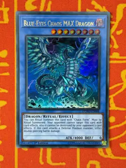 YUGIOH BLUE-EYES CHAOS MAX DRAGON ULTRA RARE 1ST EDITION EXCELLENT DUPO-EN048 - Image 1