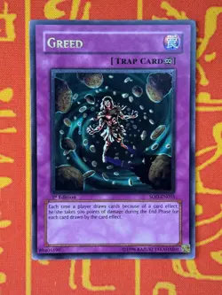 YUGIOH GREED ULTIMATE RARE 1ST EDITION LIGHT PLAY SOD-EN055 - Image 1