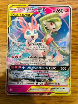 Gardevoir & Sylveon GX (130/214) Unbroken Bonds Tag Team Holo Rare Pokemon Card! - Image 1