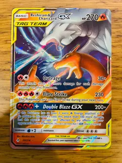 Reshiram & Charizard GX (20/214) Unbroken Bonds Tag Team Holo Rare Pokemon Card! - Image 1