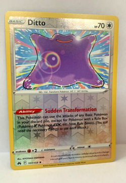 Ditto Reverse Holo Foil Rare Pokemon Card Set Mint Condition PSA 8+ - Image 1