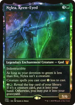 NM+ FOIL MTG Nylea, Keen-Eyed Showcase Theros Beyond Death #266 Magic Card - Image 1