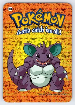 Nidoking #034 Pokemon Vending Prism Holo Sticker Card Nintendo Authentic Nm/Vlp - Image 1