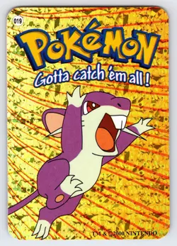 Rattata #019 Pokemon Vending Prism Holo Sticker Card Nintendo Authentic - Nm/Vlp - Image 1