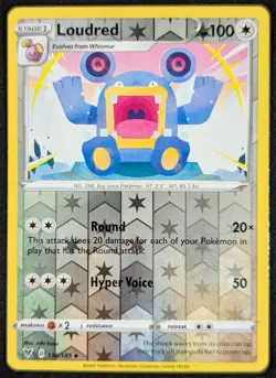 Loudred 2020 Vivid Voltage Reverse Holo Pokemon Card 136/185 (NM) - Image 1