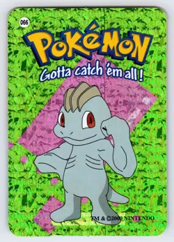 Machop #066 Pokemon Vending Prism Holo Sticker Card Nintendo Authentic Nm/Vlp - Image 1
